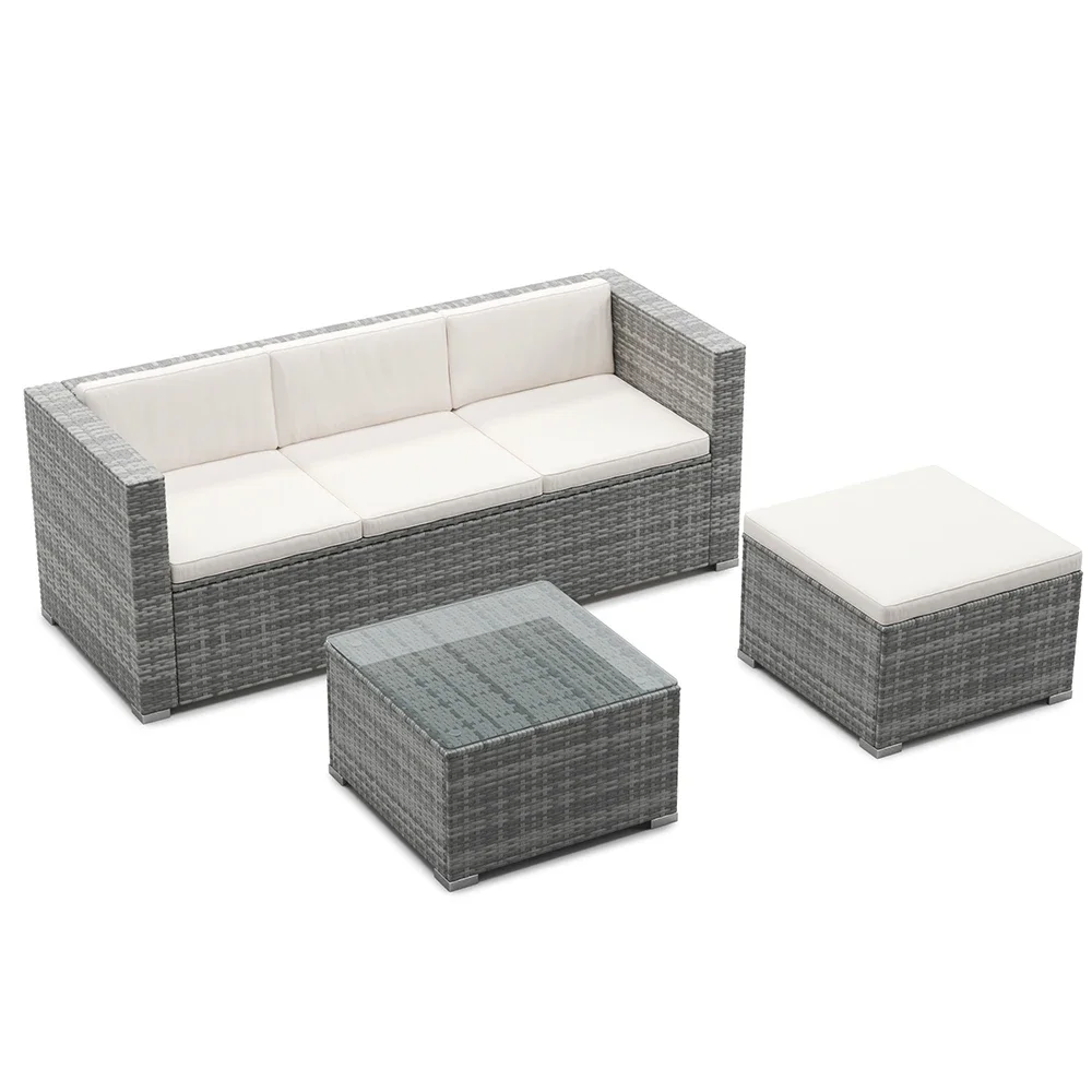 Outdoor Furniture Types - Set di divani in rattan d'acciaio