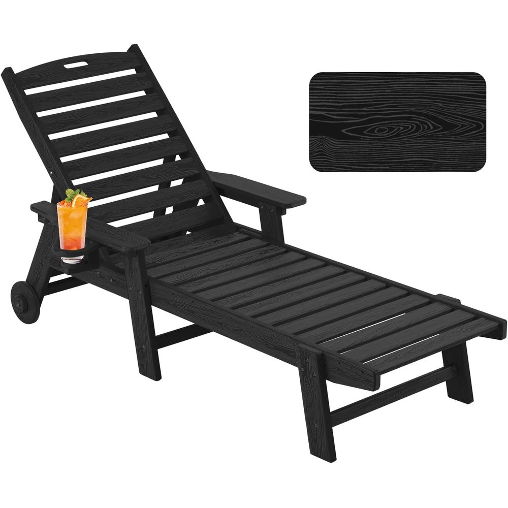 Outdoor Furniture Hdpe - Sdraio da Esterno con Ruote, Sedia