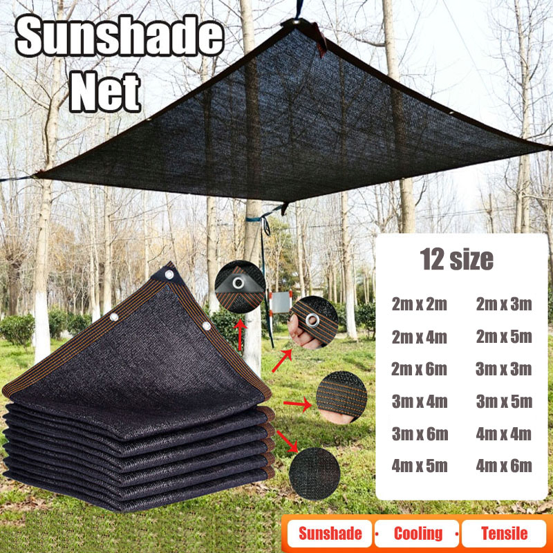 Outdoor Furniture Hdpe - 12PIN Nero Parasole Rete Ombreggiatura 70