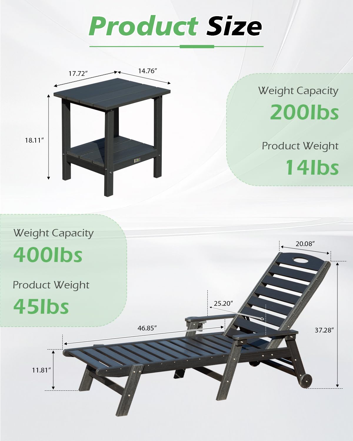 Set di 2 sedie a sdraio da est - Outdoor Furniture Hdpe recensione e prezzo