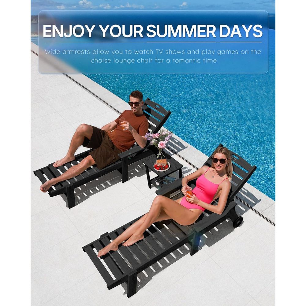 Sdraio da Esterno con Ruote, S - Outdoor Furniture Hdpe recensione e prezzo