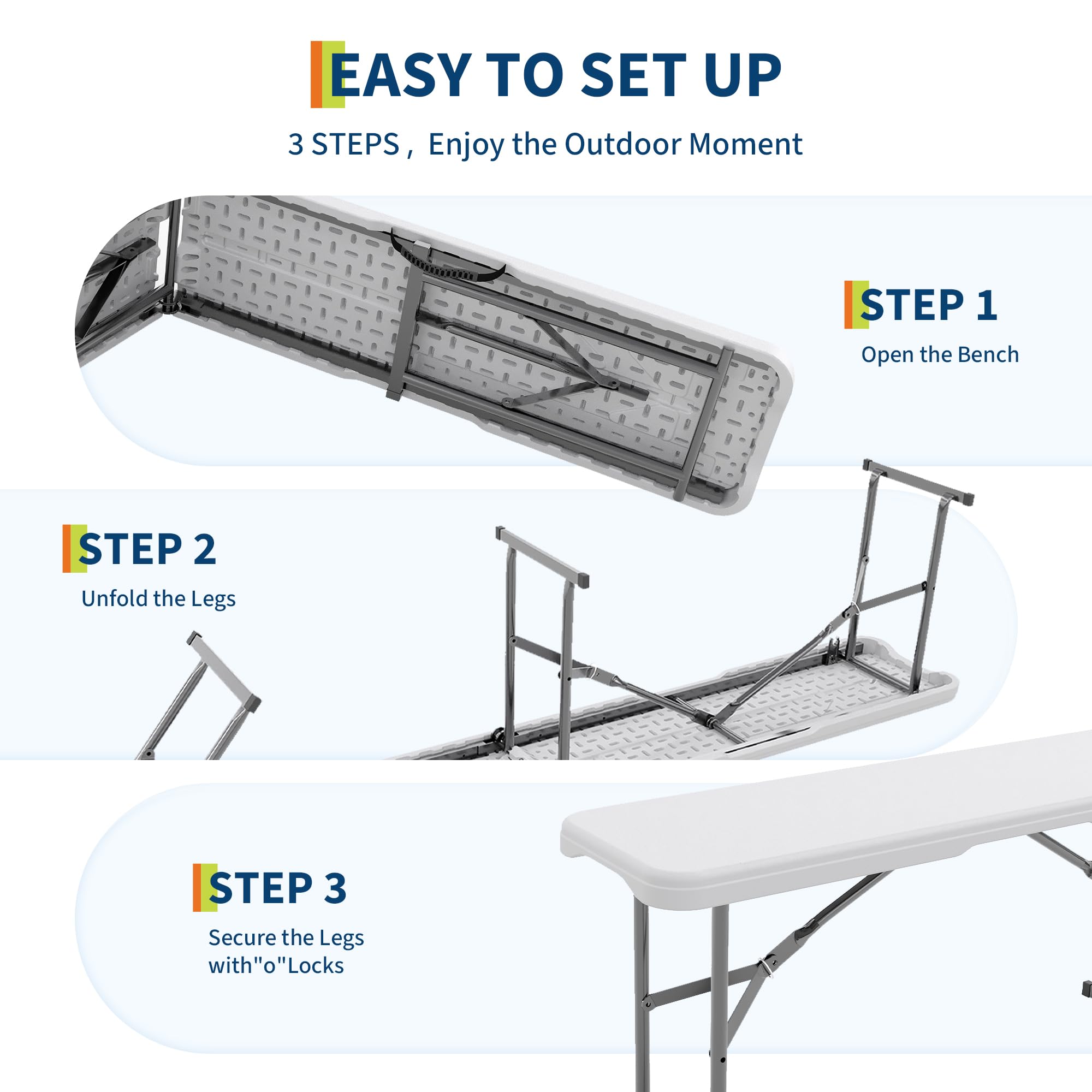 Set di 2 panche pieghevoli da  - Outdoor Furniture Hdpe recensione e prezzo