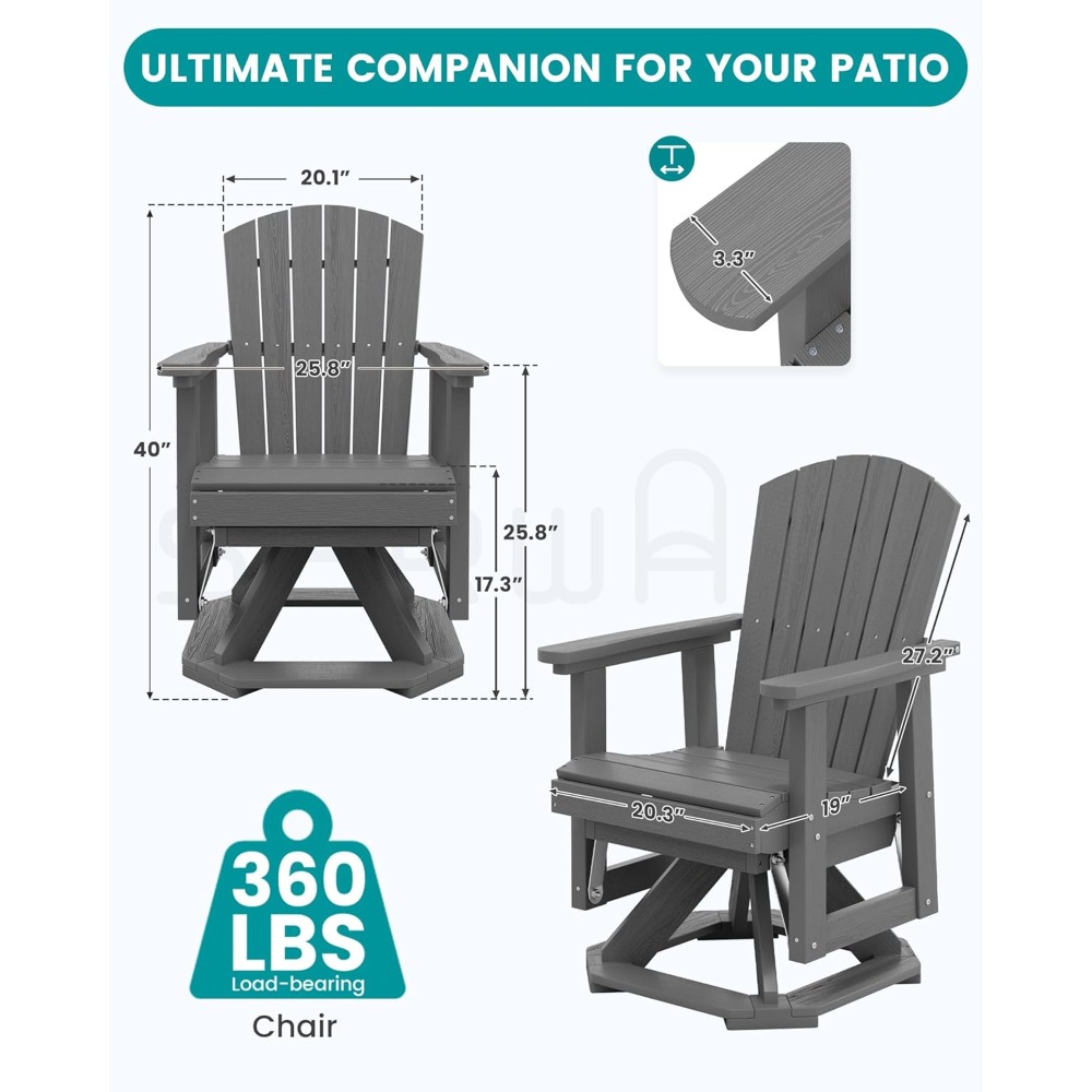Sedia a dondolo girevole Adiro - Outdoor Furniture Hdpe recensione e prezzo